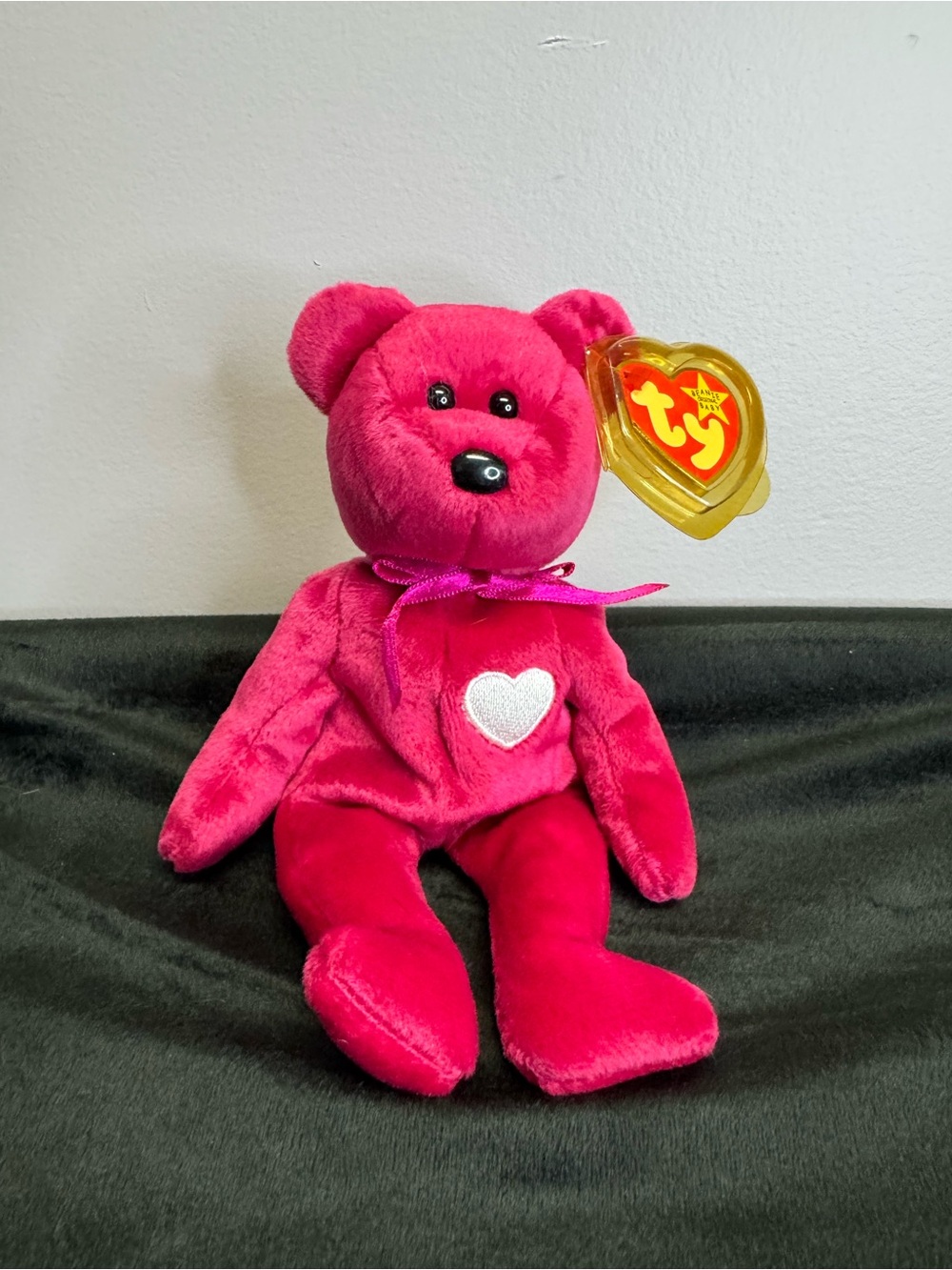 Ty Beanie Babies Bright Pink Bear Valentina